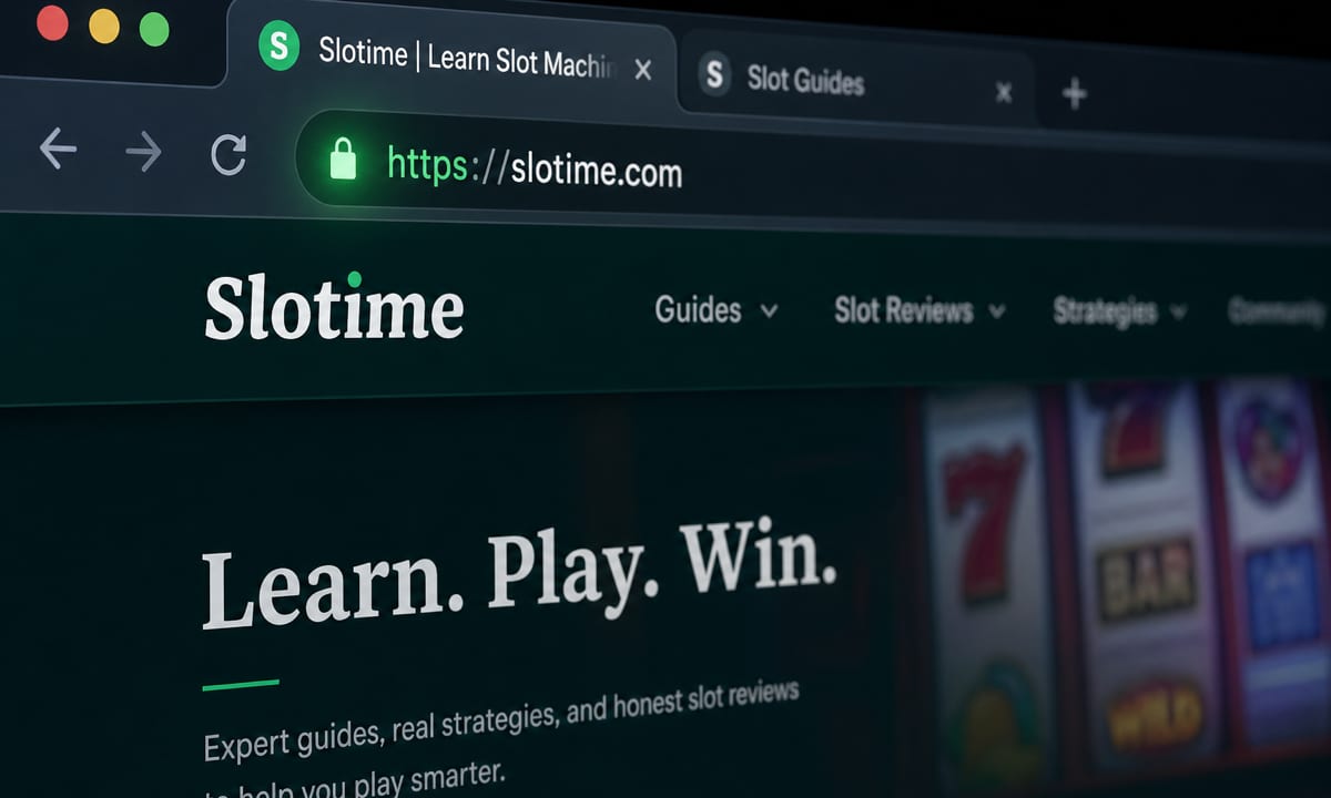 Tarayıcı adres çubuğunda güvenli Slotime bağlantısı
