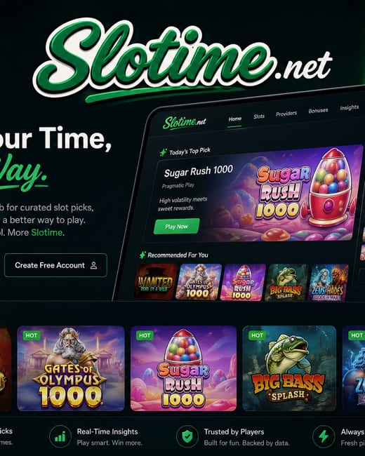 Slotime arayüzünü gösteren kapak görseli
